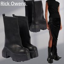 関税込【Rick Owens】フレアメガトラクターレザーアンクルブーツ