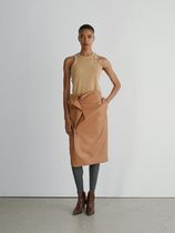 [RECTO] / ☆ 24FW VICTOR PENCIL SKIRT IN FAUX LEATHER /CAMEL