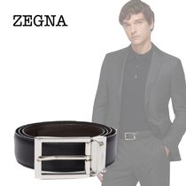 【ZEGNA】レザーベルト ブラック