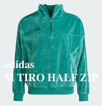 ★米国発*adidas*Sportswear M TIRO ベロアハーフZIP/GREEN★