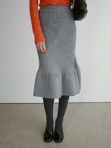 [RECTO] / ☆ 24FW DARIA RIB FLARE KNIT SKIRT / MELANGE GREY