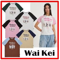 ☆【WAI KEI】☆Maltese archive raglan half sleeve T-shir.t☆