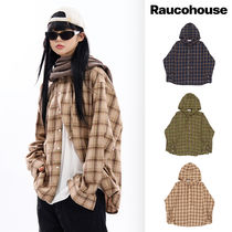 【Raucohouse】Ebor hooded over check shirt