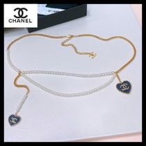 【コーデのアクセントに】CHANEL チェーンベルト　ハート パール