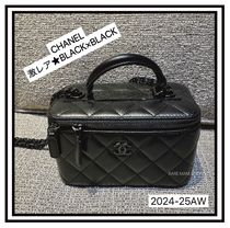 CHANEL シャネル バニティ オールブラック ヴァニティバッグ CC