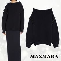 【MaxMara】BLU ウール メリヤス編み オーバーサイズ ニット