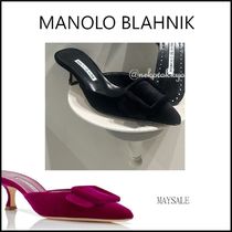 Manolo Blahnik＊MAYSALE ベルベットミュール 50mm＊送料込