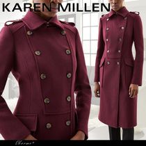 KAREN MILLEN イタリア製 ウール ミリタリー ミディコート