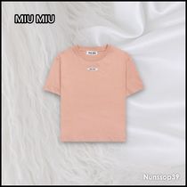 《MIU MIU》 MJN484 1YXU F0236 ロゴ Tシャツ