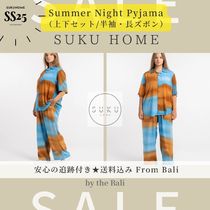 【SUKU Home】SS25新作★サマーパジャマ★半袖長ズボン★送料込