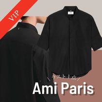 ◆◆VIP◆◆Ami Paris / ポプリン メタルロゴ 七分丈 シャツ