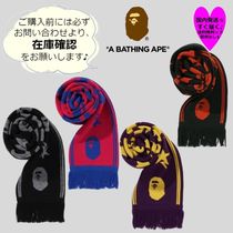 A BATHING APE ☆IJACQUARD BAPE LOGO LONG SCARF