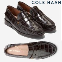 ColeHaan*クロコ型*レザー*ラグジュアリー*ローファー/Lux