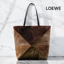 【LOEWE】PuzzleFoldムートンコンバーチブル ラージトートバッグ