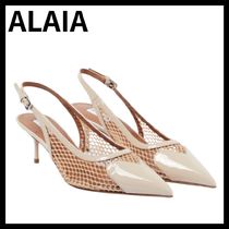 ALAIA アライア フィッシュネットレザースリングバック パンプス