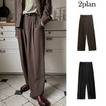 【2plan】Lowell Dust Two Tuck Pants