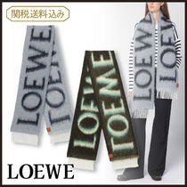 【関税込】LOEWE スカーフ マフラー ロゴ レザータグ フリンジ