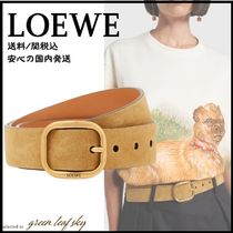 送料関税込 LOEWE ロゴ入 スエード ベルト