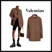 残りわずか！Valentino☆シルク オーバーサイズ ロゴプリント