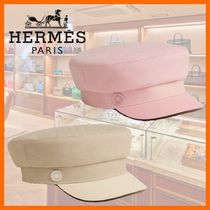 【上品で華やか♪】Hermes ドーヴィル キャップ キャスケット