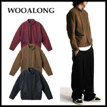 [WOOALONG]UNISEX★Fleece half neck zip-up