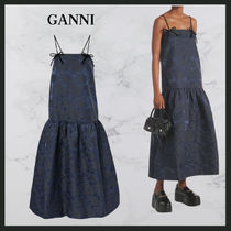 ★関税込★GANNI リボンディテール 花柄ジャカード キャミドレス