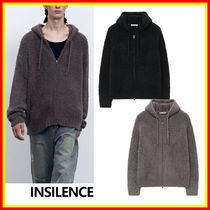 [INSILENCE] Cozy Soft Hooded Zip-Up Knit /追跡付