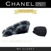 CHANEL 2024秋冬 CC ロゴ ランウェイ 黒 ハット パリコレ