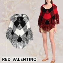 RED VALENTINO★チェック柄 フリンジケープ