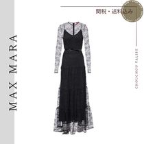 *Max Mara*モダン レース マキシワンピース ブラック 関税送料込