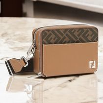 ラストチャンス 関税込み【FENDI】ベージュレザーバッグブラウン