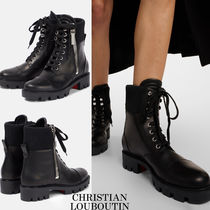 CHRISTIAN LOUBOUTIN* Hiver Lug ZIP レザーレースアップブーツ