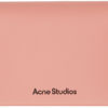 Acne Studios カードケース・名刺入れ 【関税込み】Acne Studios ピンク レザー 二つ折りカードケース