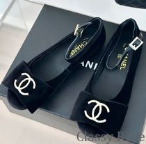 【リボンとCCロゴのコラボ♪】CHANEL メリージェーン ベルベット