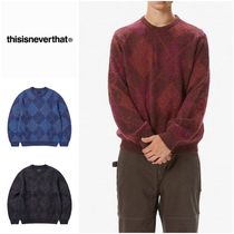 さらに100円引き◆thisisneverthat◆Mohair Argyle Knit Sweater