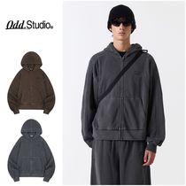 ODD STUDIO PIGMENT COVER STITCH HOODED ZIP-UP