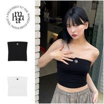 MUAHMUAH MUAHMUAH LOGO STITCH COTTON SPAN TUBE TOP