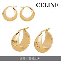 CELINE　ボールドトリオンフブラスフープピアス　送料関税込