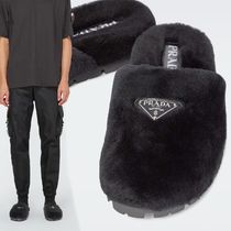 【PRADA】Shearling slippers ファー スリッパ ボア ロゴ 上履き