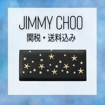 -JIMMY CHOO- スタースタッズ付き Black レザー・ウォレット