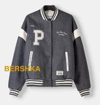 ☆ドイツ発*BERSHKA新作*PARISスタジャン/GREY☆