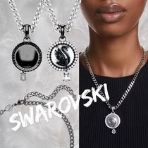 【SWAROVSKI】Swan クリスタル パール ペンダント ネックレス