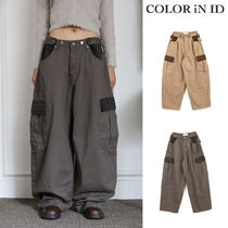 【COLOR iN ID】Color Matching Pocket Wide Pants