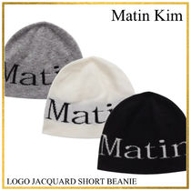 【Matin Kim】LOGO JACQUARD SHORT BEANIE☆追跡付