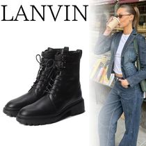 ■LANVIN■ランバン タンクソールレースアップショートブーツ