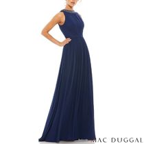 Mac duggal SALE スリーブレス ロングドレス ネイビー