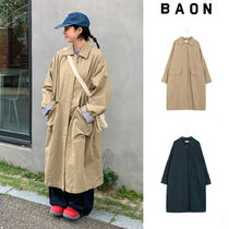 【BAON】Uzino Pocket Button Stripe Long Coat