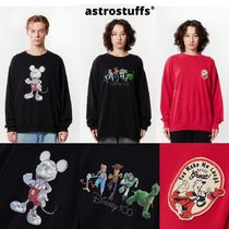 Astrostuffs x Disney 長袖 Uネック　スウェットシャツ