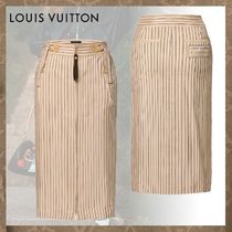 Louis Vuitton《ストライプユーティリティスカート》シルク 直営