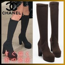 【24K スタイリッシュに/2色 】CHANEL ロングブーツ ストレッチ